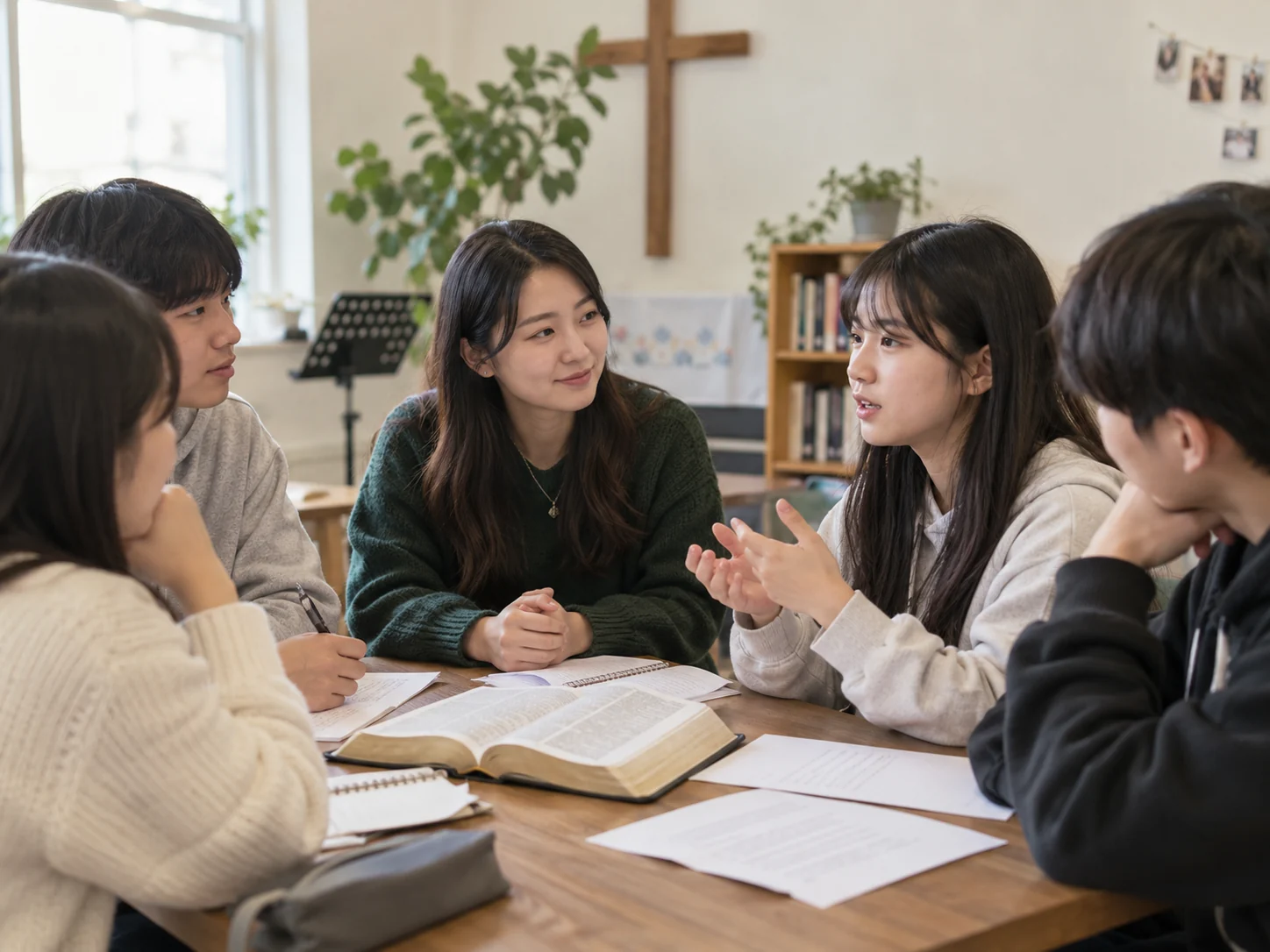 청소년 말씀 나눔의 실사풍 활용 장면