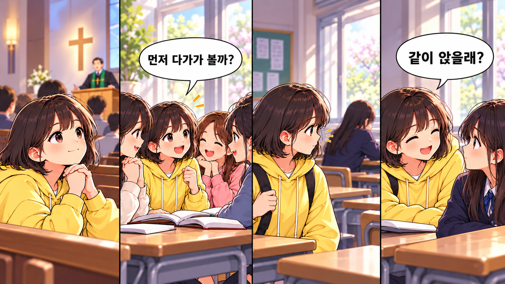 주일에 들은 말씀이 평일의 학교와 관계 속에서 작은 실천으로 이어집니다.