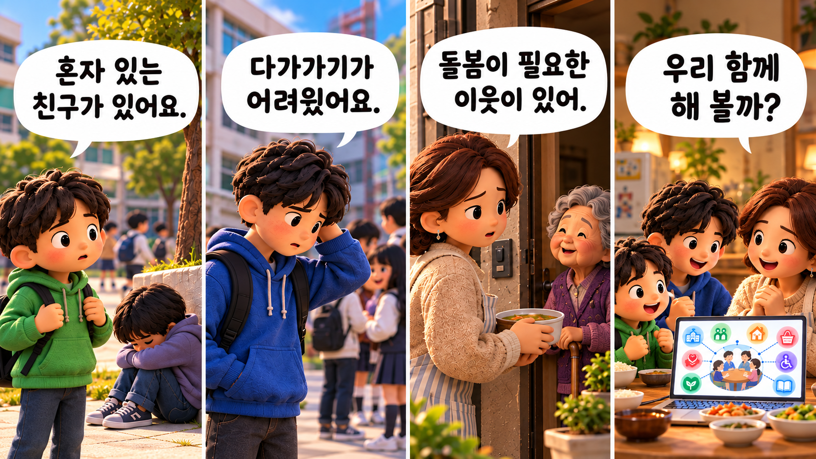 학교와 이웃의 이야기를 가정에서 나누며 함께할 실천을 찾아갑니다.