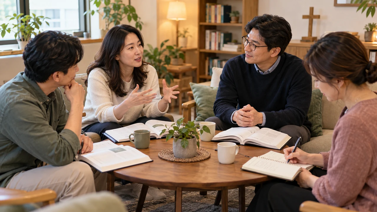 교재를 펼치고 질문과 실천을 나누는 소그룹