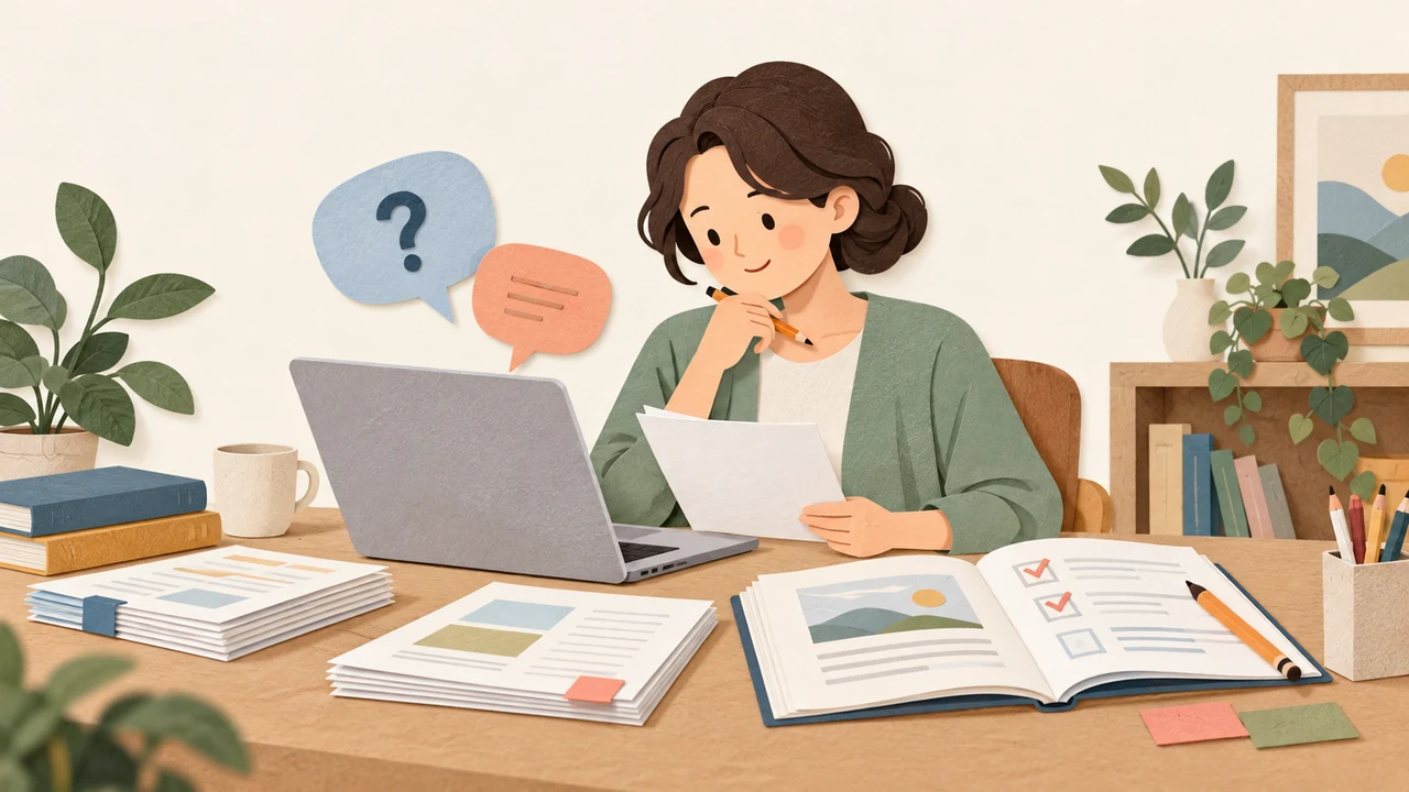질문하고 자료를 넣고 결과를 확인하는 AI 활용 과정 삽화
